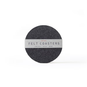 Felt Round Coaster 100% Wool Felt, Set of Two or Set of Four Multiple Colors image 4