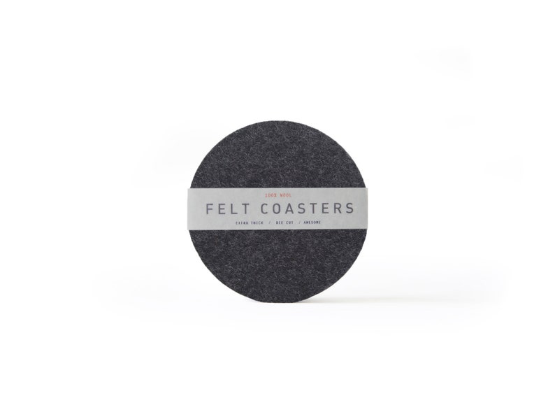 Felt Round Coaster 100% Wool Felt, Set of Two or Set of Four Multiple Colors image 4