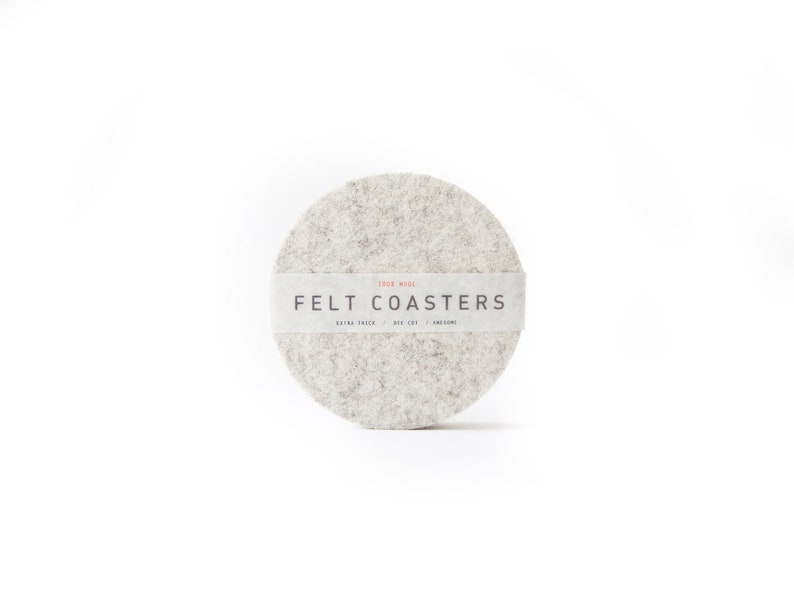 Felt Round Coaster 100% Wool Felt, Set of Two or Set of Four Multiple Colors image 5