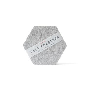 Felt Hexagon Coaster 100% Wool Felt, Set of Two or Set of Four Multiple Colors image 2