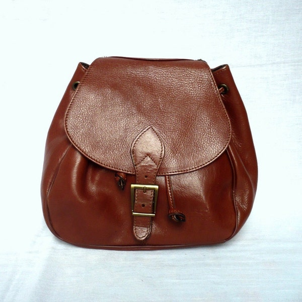 FRANCINE French Vintage Brown Leather Body bag/Backpack