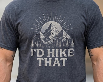 Funny Hiking T-Shirt, Retro Mountain Camper Tee, Outdoor Adventure Gift, Nature Lover Graphic Tee, Camping Dad Shirt