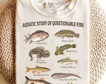 Funny Fish Shirt for Men, Vintage Fishing Comfort Colors® Tee Gift for Dad Fisherman, Ocean Nerd Graphic Retro Style T-Shirt