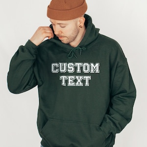 Custom Text Hoodie Personalized Sweatshirt, Family Name Hoodie, Team or Company Apparel, Custom Outfit Gift, Unisex Crew Hoodie
