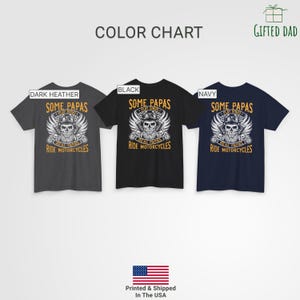 Camiseta divertida de papá motero. Algunos papás juegan al bingo. Los verdaderos papás conducen motocicletas. Regalo motero para él, papá, abuelo, esposo o para el Día del Padre. imagen 2