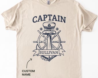 Personalized Captain Shirt - Custom Boat Captain T-Shirt, Boat Owner Gift, Funny Boating Shirt Men, Gift for Dad, Personalized Sailer Tee