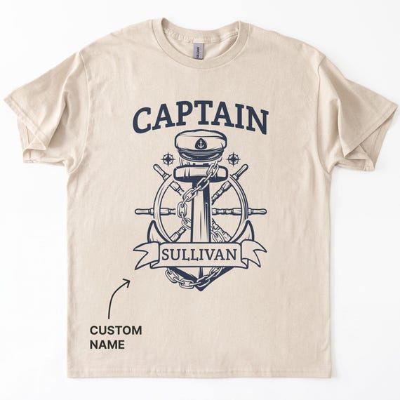 Personalized Captain Shirt - Custom Boat Captain T-Shirt, Boat Owner Gift, Funny Boating Shirt Men, Gift for Dad, Personalized Sailer Tee