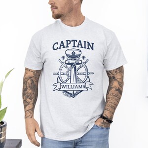 Personalized Captain Shirt - Custom Boat Captain T-Shirt, Boat Owner Gift, Funny Boating Shirt Men, Gift for Dad, Personalized Sailer Tee Ash