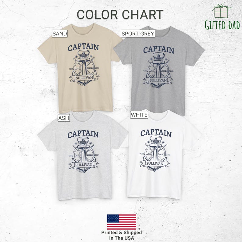 Personalized Captain Shirt - Custom Boat Captain T-Shirt, Boat Owner Gift, Funny Boating Shirt Men, Gift for Dad, Personalized Sailer Tee image 3