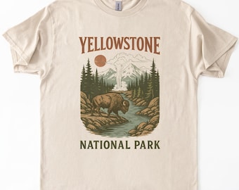 Yellowstone National Park Shirt, Retro Outdoors Hiking Tee, Nature Wildlife Gift, Vintage National Parks T-Shirt, Camping Adventure Shirt