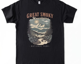 Great Smoky Mountains Shirt, Retro National Park T-Shirt, Nature Camping Outdoors Tee, Hiking Adventure Shirt