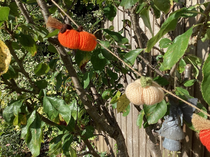 Décoration de guirlande de citrouilles pour Halloween ou l'automne, décorations de table d'automne pour Thanksgiving, 6 citrouilles et 3 balais image 8