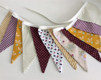 Autumn Bunting - 12 flags earth tones bunting, harvest festival garland
