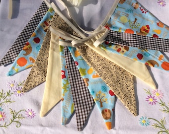 Thanksgiving bunting garland, 12 flags 8ft long also great as autumn bunting, fall bunting, pennant garland