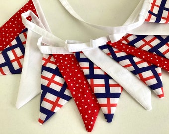 England small flag bunting, St George’s day bunting - Fabric Garland, Bedroom Decor, celebrating Euro 2024