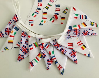 Eurovision Song Contest bunting for UK, 10 double sided flags small size