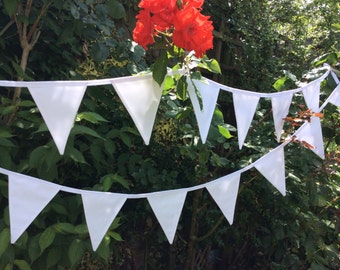 Wedding Bunting / Garland / Fabric Banner - White Wedding Bunting, Birthday Parties, choose the length you need