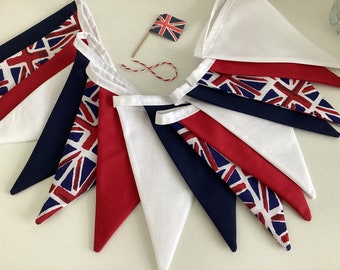 Union Jack Bunting, D Day 80 years bunting, Coronation bunting 10ft or 3.5m of flags