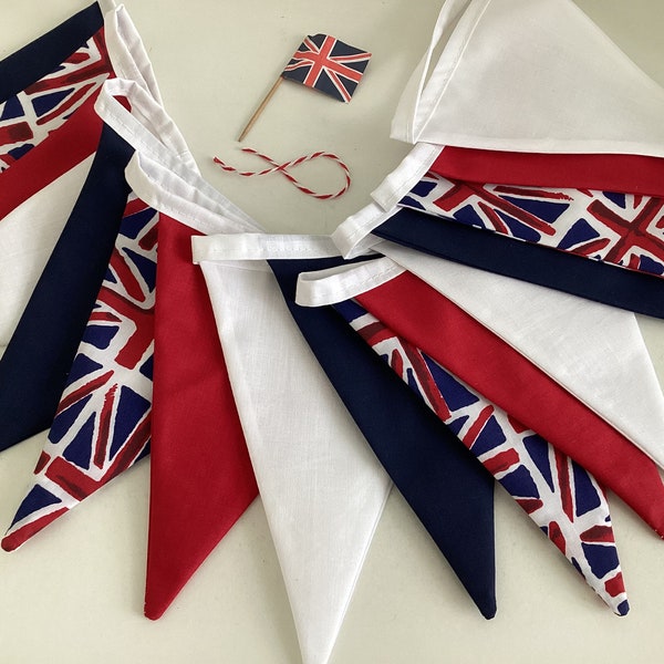 Union Jack Bunting, D Day 80 years bunting, Coronation bunting 10ft or 3.5m of flags