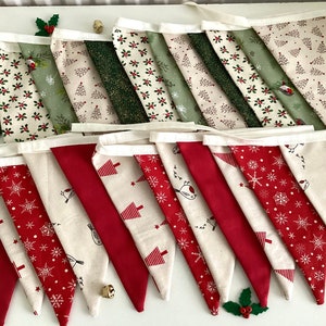 Christmas bunting - Scandi Christmas tree and robin design with two colours to choose