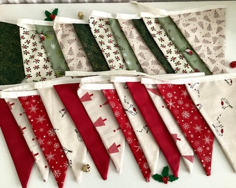 Christmas bunting - Scandi Christmas tree and robin design with two colours to choose