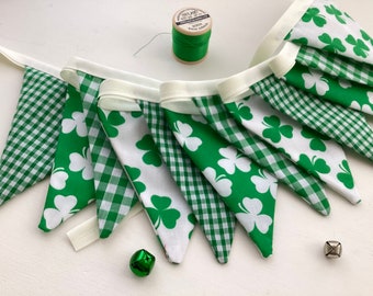 Petit drapeau irlandais, Chance des Irlandais - Guirlande en tissu, décoration de chambre à coucher, Saint-Patrick