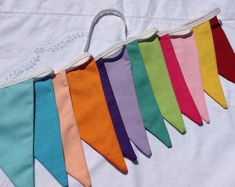 12 flag Rainbow Flag Bunting / Fabric Garland / Banner -  Childs Bedroom, and birthday parties, photo prop