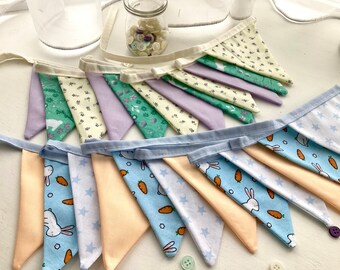 Easter Bunny Fabric Bunting, Spring Garland Decor