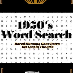 1950s Crossword Puzzle Pack | 50 Easy Puzzles for All Ages