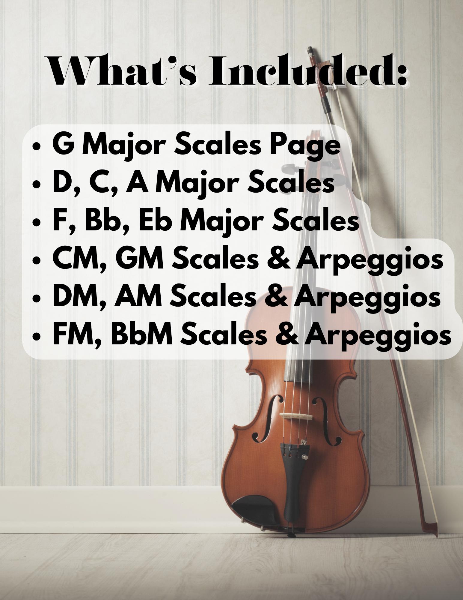 Violin Scales for Beginners: Major Scales & Arpeggios (printable PDF ...