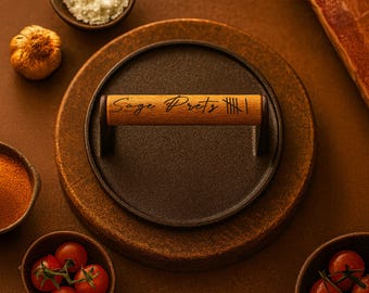 Personalized BURGER PRESS Smasher BBQ Grill Grilling Gift Gift for Him Dad Men Papa Chef Cooking 6 Year Anniversary Tally Birthday Couple