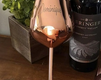 Graverade vinglas i rostfritt stål: Anpassat bröllopspresentset (två), specialdesignat