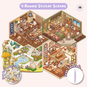 Fall Edition DIY Sticker Set 4 Themes, 3D Isometric Sticker Scene, Deco Stickers, Cute Kawaii Japanese Sticker Sheet, Summer, Slow Living