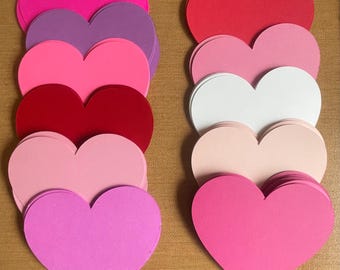 50 Assorted Valentine’s Day Heart die cut assortment - Cardstock - 3.5inch