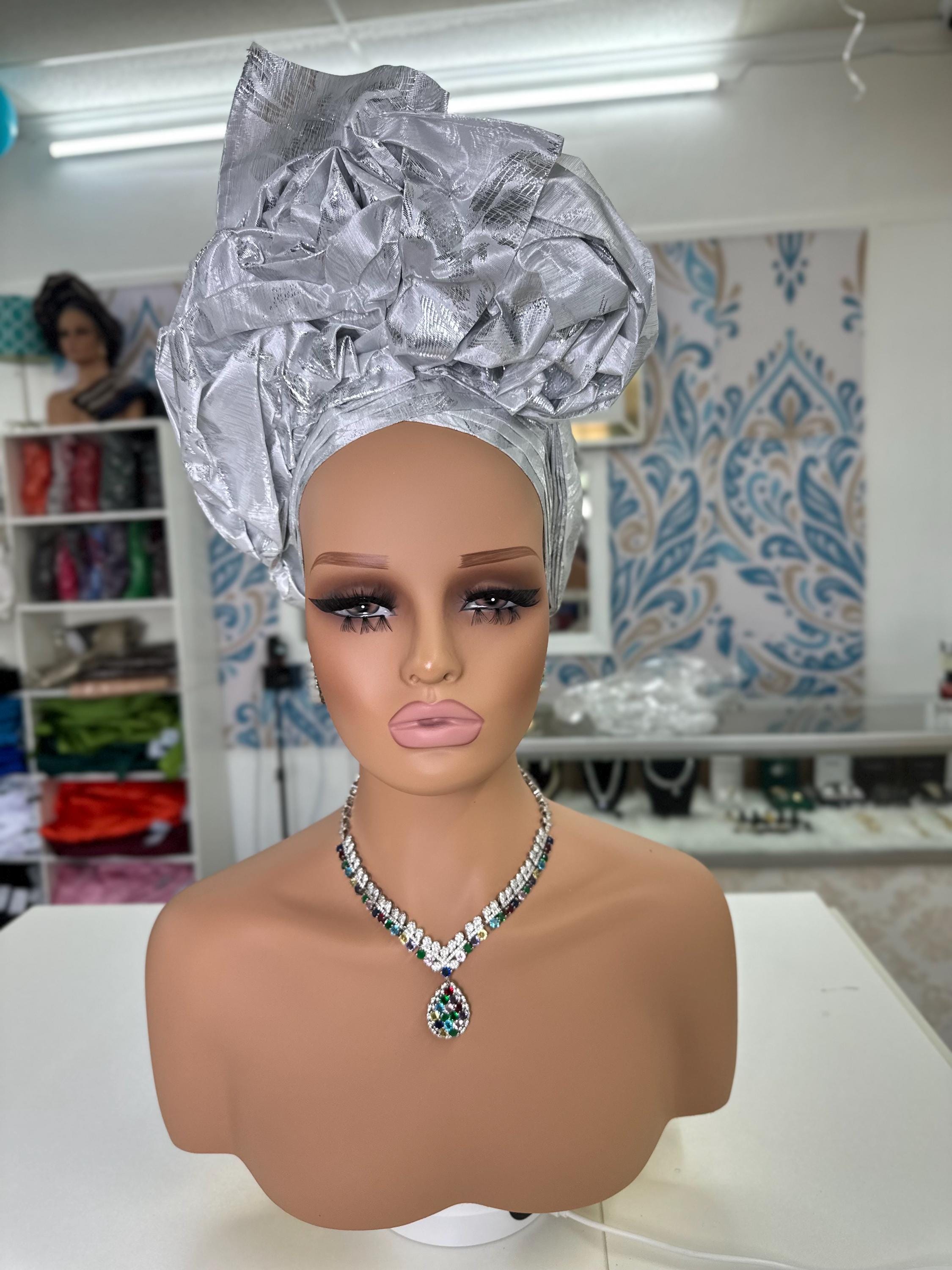 Silver Pre Tied Gele - Etsy