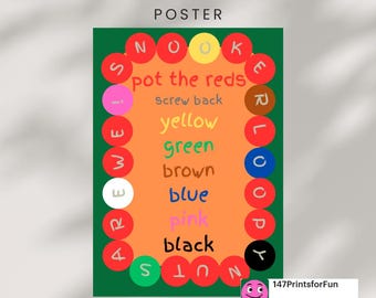 Snooker 'Loopy' Poster Print - Digital Download