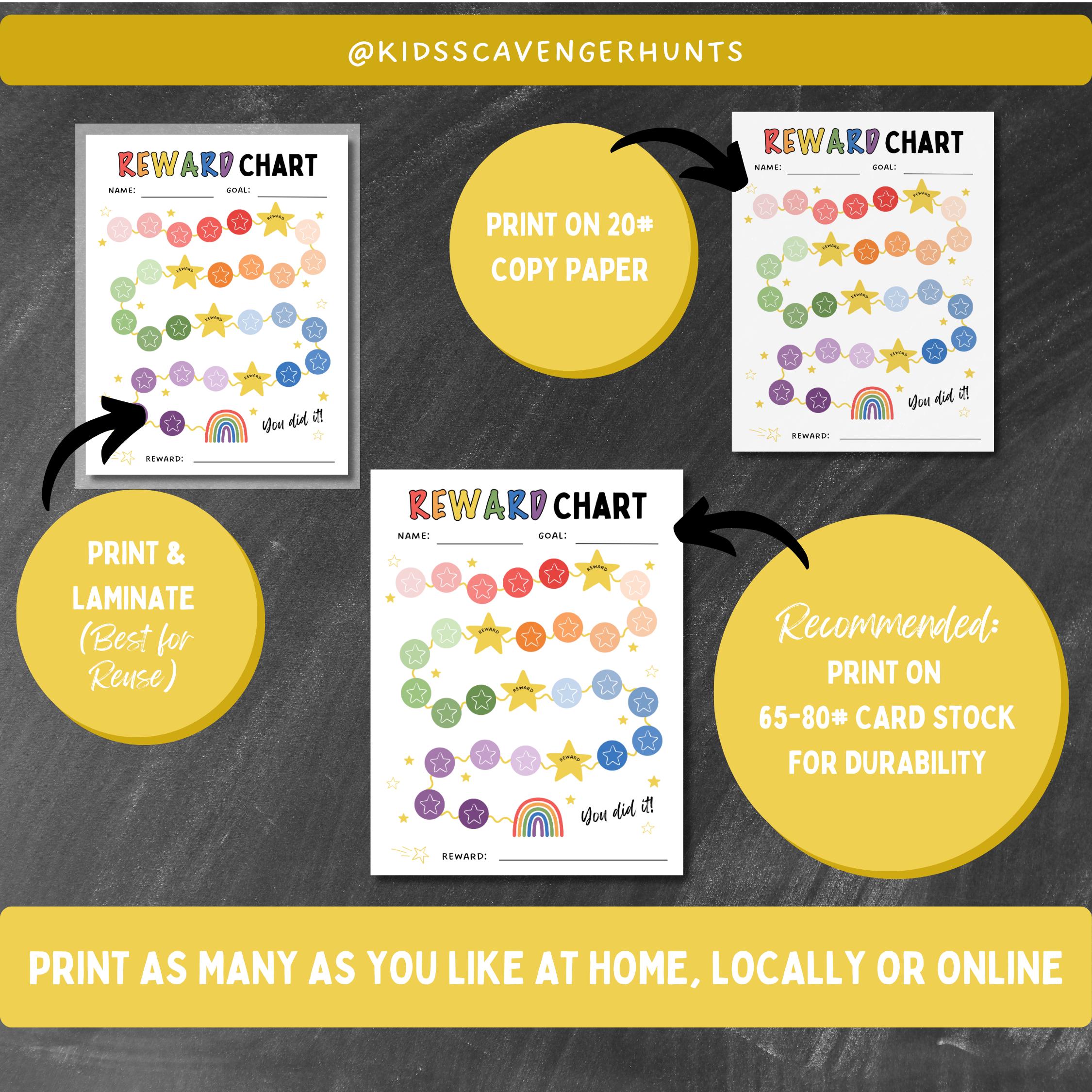 Printable Rainbow Reward Chart for Kids | Toddler Behavior Chart | Kids ...