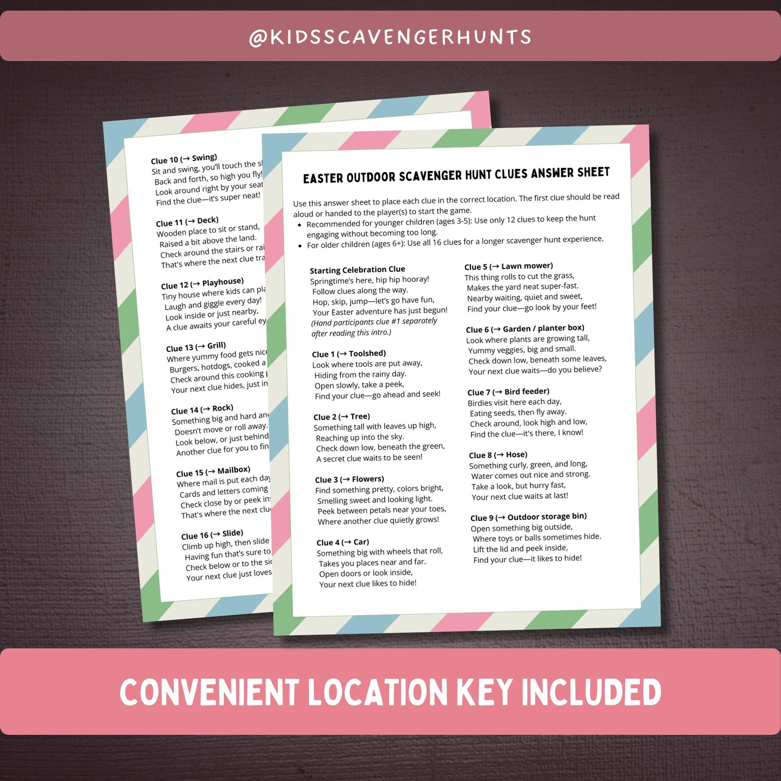 Printable Easter Bunny Scavenger Hunt | Outdoor Treasure Hunt With ...