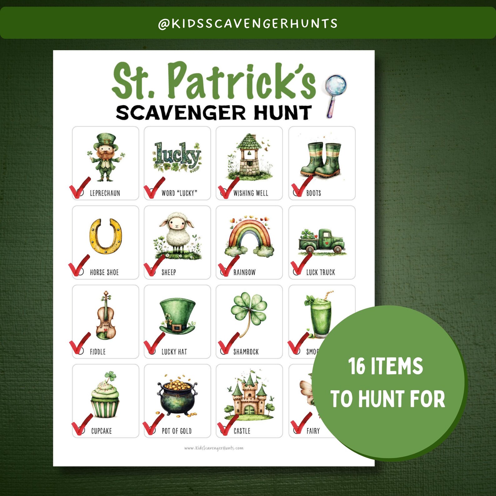 Printable St Patricks Day Scavenger Hunt | Kids Activity | Party ...