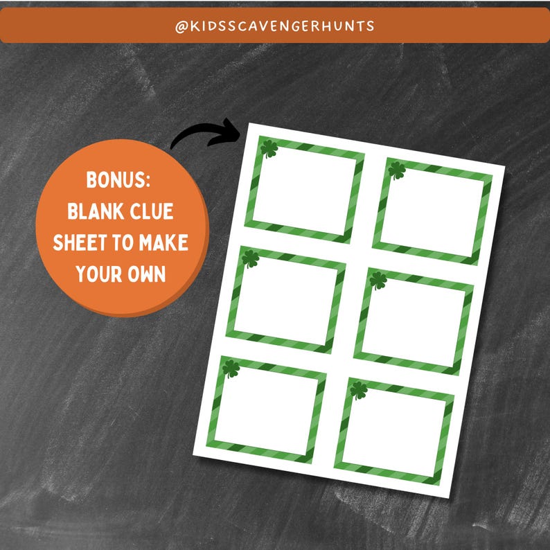 Printable St Patricks Day Indoor Scavenger Hunt | Colorable Clue ...