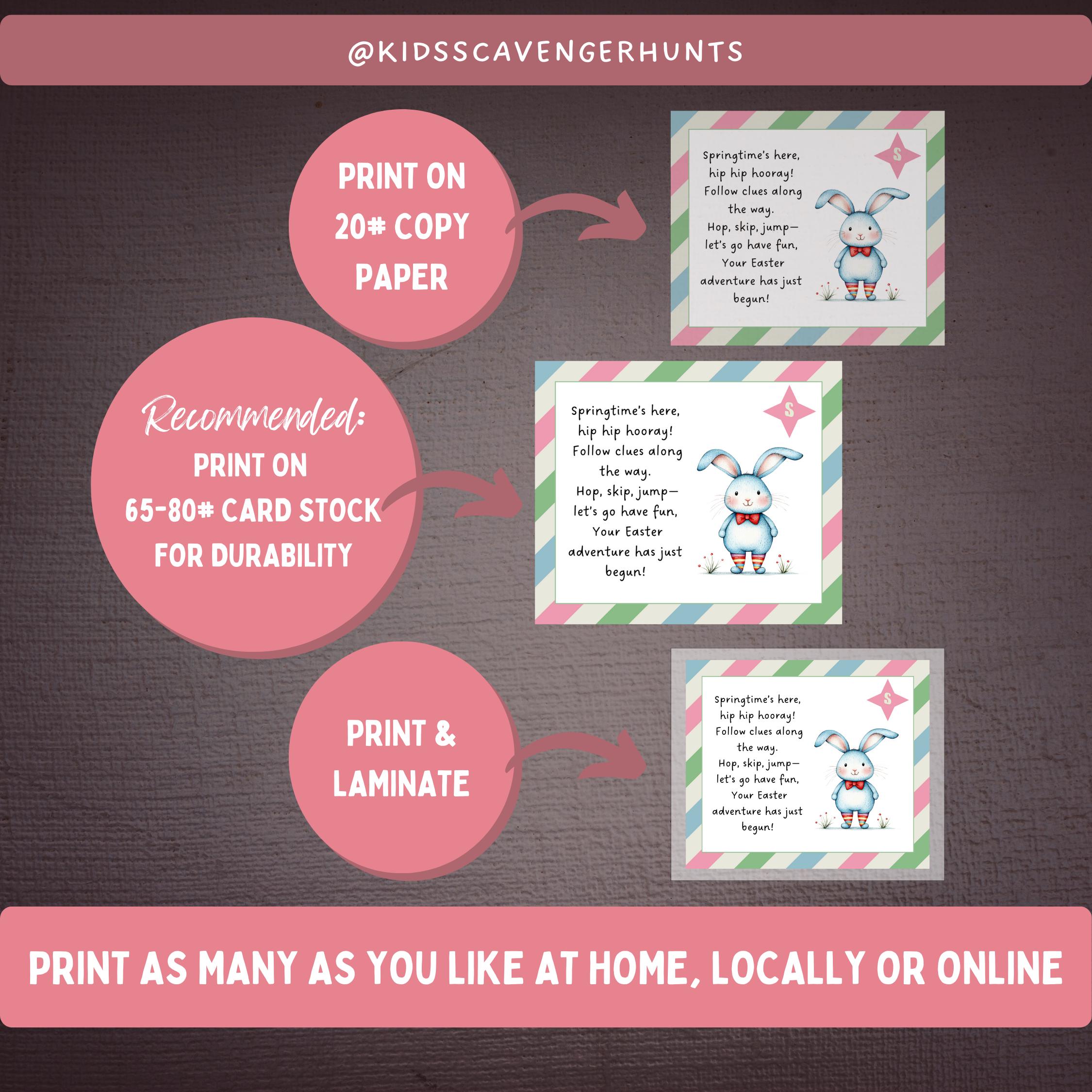Printable Easter Bunny Scavenger Hunt | Outdoor Treasure Hunt With ...