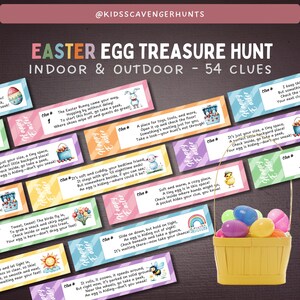 Easter Egg Hunt Printable | Easter Scavenger Hunt Clues | Egg-Sized Riddles for Kids | Indoor & Outdoor Treasure Hunt Game | Family Fun
