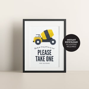 INSTANT DOWNLOAD Construction Party Favour Sign (Printable Digital File Only)