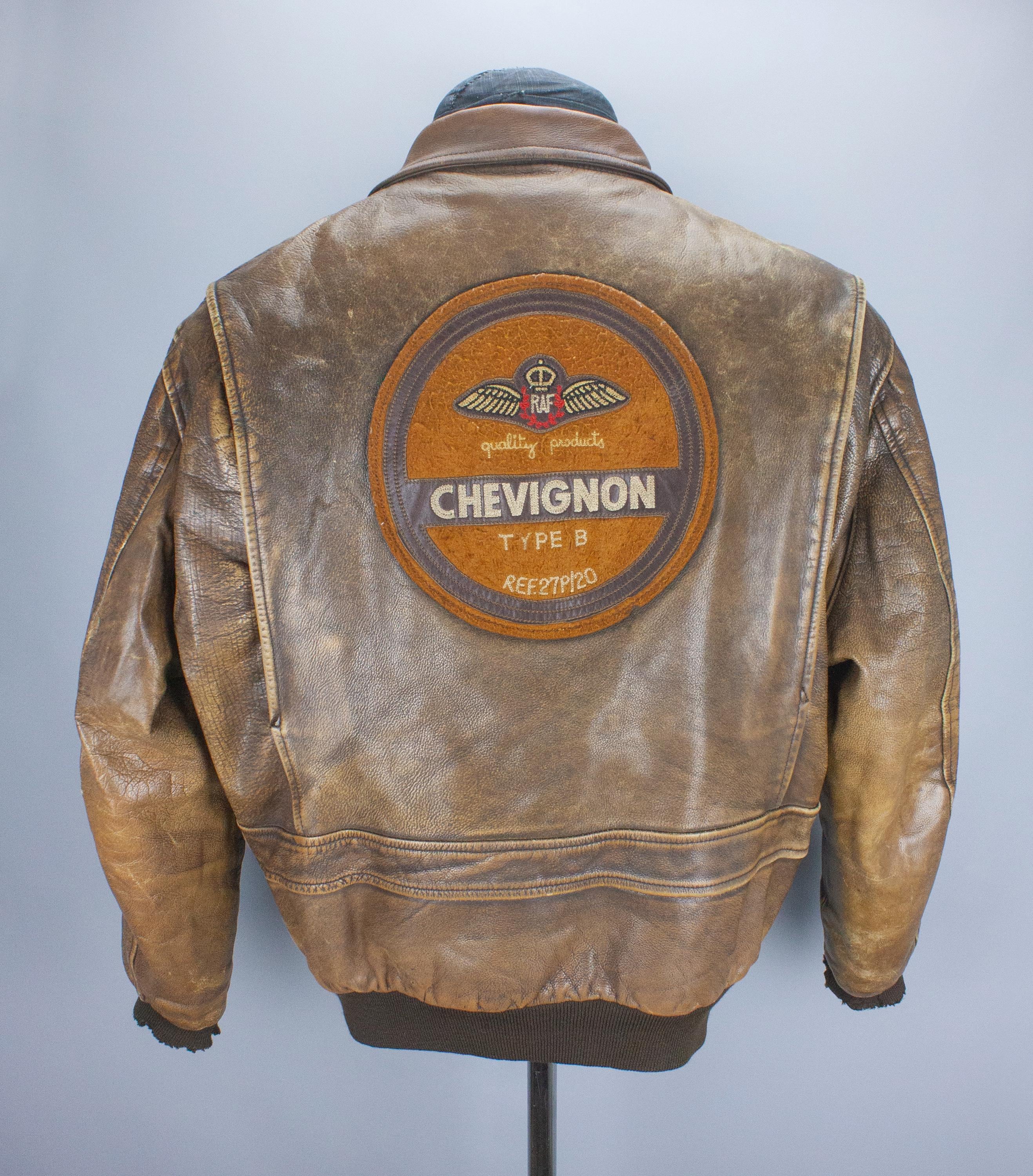 Vintage Charles Chevignon Mens Leather Brown Flight Jacket Vintage Charles Chevignon Mens Leather Brown Flight Jacket