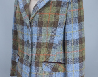 Harris Tweed Womens Blazer UK 14 – Vintage Plaid Wool Jacket