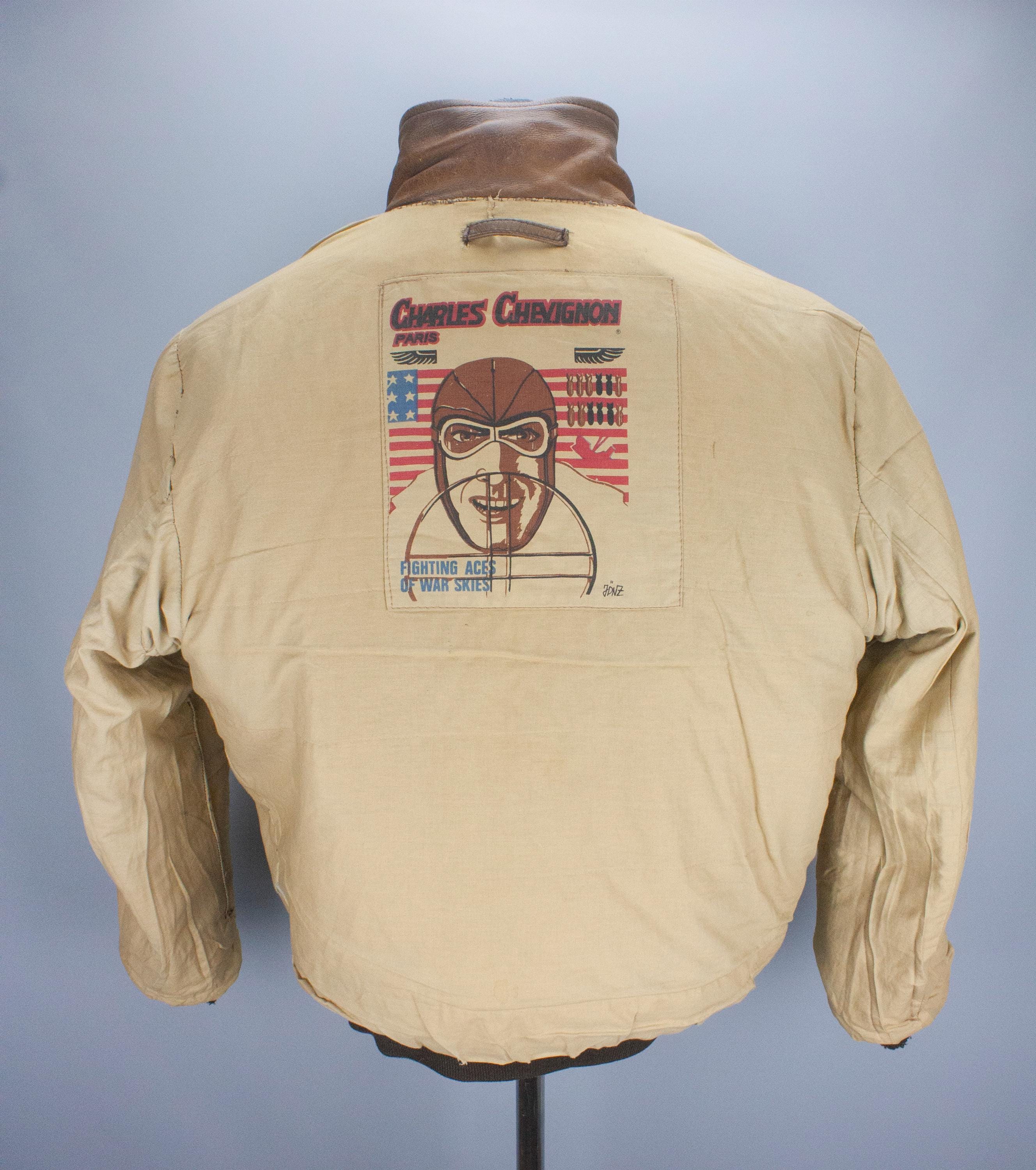 Vintage Charles Chevignon Mens Leather Brown Flight Jacket Vintage Charles Chevignon Mens Leather Brown Flight Jacket