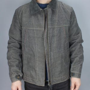 Hack Lederware Mens Canvas Jacket Grey Anthracite Workwear Cotton Linen Size 56