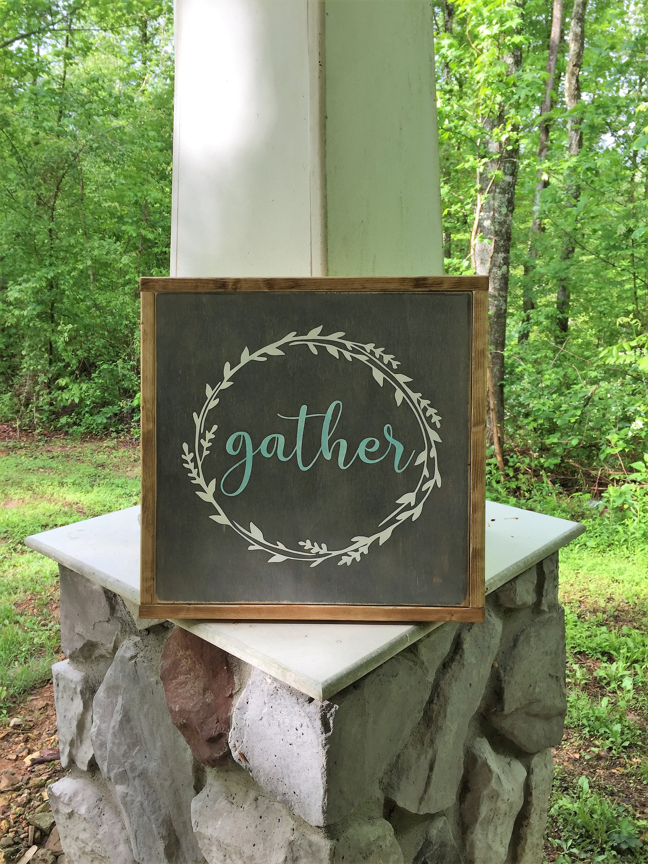 Wood Gather Sign Farmhouse Fixer Upper Style Large Kitchen Wood Gather Sign Farmhouse Fixer Upper Style Large Kitchen Modern Dining Room Rustic Home Decor