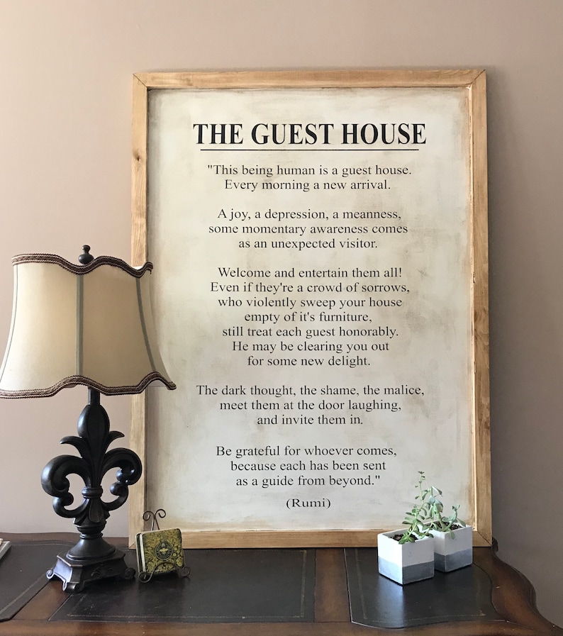 The Guest House poem by Rumi framed sign Oversized living Etsy