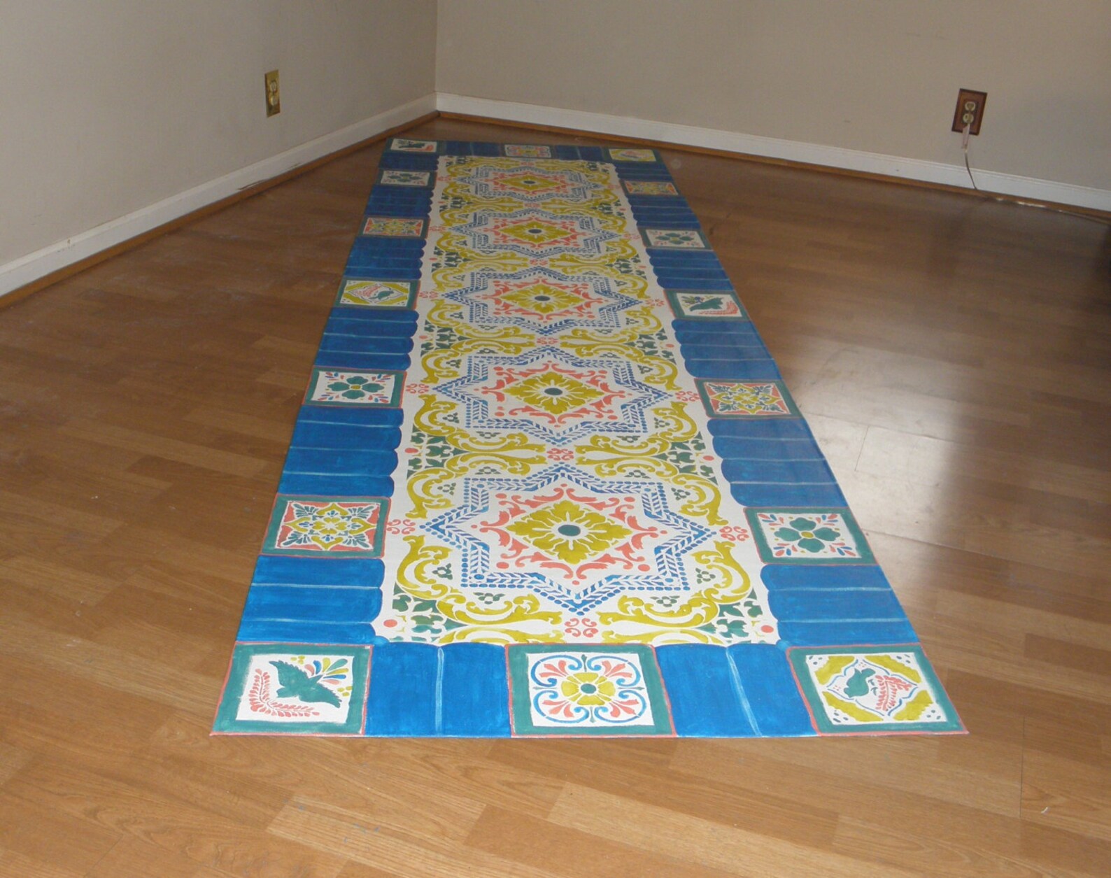 Canvas floorcloth rug hand painted floorcloth custom floor Etsy